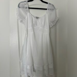 White Cap Sleeve Puff Sundress